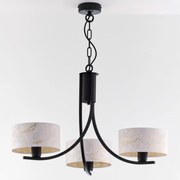 Jupiter 2103 - Полилей на верига ARTHUR 3xE27/15W/230V бял/черен/мраморен декор