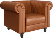 Кафяво кресло честърфийлд от изкуствена кожа Felix – Støraa