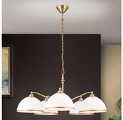 Orion LU 1838/5 - Пендел OLD LAMP 5xE27/40W/230V бял/месинг