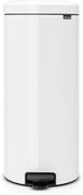 Кош за боклук с педал Brabantia NewIcon 649063, 30 л, Плавно затваряне, Противоплъзгаща основа, Метална вътрешна кофа, Бял