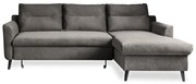 Тъмносиво кадифено ъглово канапе, десен ъгъл Stylish Stan - Miuform