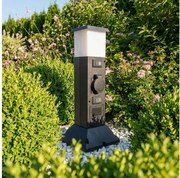 Brilagi - Външна лампа с 2 SCHUKO контакта 1xE14/15W/230V IP44 черна