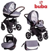 Бебешка количка 3в1 Estilo BUBA - тъмно сива