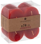Свещи без аромат atmosphera Olia, 4.5 cm, 4 бр - Червен