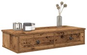 859957 vidaXL Стенен рафт с чекмеджета старо дърво 80x34x17см инженерно дърво
