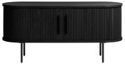 Черна телевизионна масичка от дъб 120x56 cm Nola - Unique Furniture
