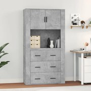 3185387 vidaXL Висок шкаф, бетонно сив, инженерно дърво