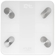 Кантар Adler AD 8186, SMART Tuya, До 180 кг, LED дисплей, 3 x ААА, Бял