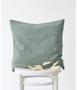 Зелена ленена калъфка за възглавница , 45 x 45 cm - Linen Tales