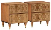 358283 vidaXL Нощни шкафчета, 2 бр, 40x33x46 см, манго масив
