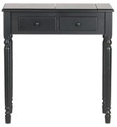 Тоалетка от борова дървесина в черен цвят Romy - WOOOD