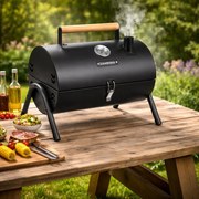 Туристическа скара на дървени въглища с капак