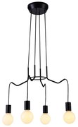 Висящ полилей BASSO 4xE27/40W/230V черен