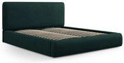 Тъмнозелено двойно тапицирано легло с място за съхранение с включена подматрачна рамка 160x200 cm Colonel – Cosmopolitan Design