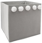 Кутия за съхранение atmosphera Pompom, Сив, 29x29 cm