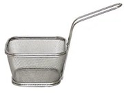 Иноксова кошничка за сервиране правоъгълна с дръжка 10,5x9x6,2 см (А0094) - Horecano