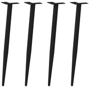 4012516 vidaXL Крака за конзолна маса, конична форма, 4 бр., черни, 72-73 см, стомана
