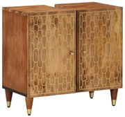 358303 vidaXL Шкаф за баня 62x33x58 см масивно мангово дърво