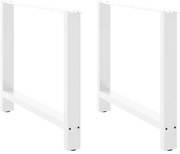 4013317 vidaXL Крака за трапезна маса, бели, 2 бр., 90 x (72-73) см, стомана