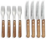 Прибори за стек в комплект от 8 бр. от неръждаема стомана в сребрист/естествен цвят – Holm