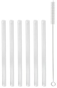 Комплект от 6 стъклени сламки за пиене с дължина 15 cm - Vialli Design