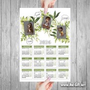 Пакет от 5 бр. Еднолистов календар 2025 г. - Цветя