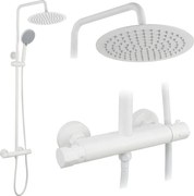 Душ комплект без чучур с термостат Rea Lungo White