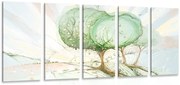 картини от 5 части – Приказни пастелни дървета