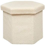 Пуф със съхранение atmosphera Jako, Букле, Сгъваем - Слонова кост