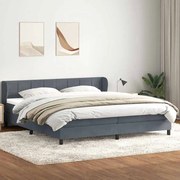 3317542 vidaXL Box Spring легло с матраци Тъмно сиво 200x210 cm Кадифе