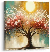 Картина на платно – Дървото на живота с цветя