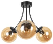 Плафон РИО, черен/мед, 3xE27