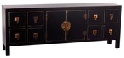 Черен нисък скрин 130x50,5 cm Oriente – Ixia