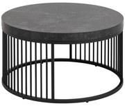 Черна кръгла масичка за кафе с плот от имитация на мрамор ø 65 cm Strington – Actona