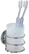 Бяла самоподдържаща се чаша за четка за зъби от неръждаема стомана - Wenko