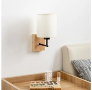Brilagi - Стенна лампа NUBILA WOOD 1xE27/25W/230V дъб/черно/крем