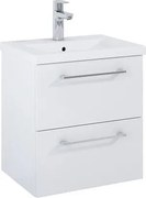 Шкаф Unik Roma Compact Plus, бял гланц, 515 x 395 mm с 2 чекмеджета и умивалник