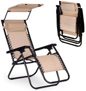 Шезлонг с бежов балдахин