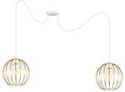 Пендел MATT 2xE27/60W/230V паяк бял/меден