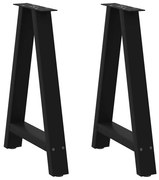 4012848 vidaXL Крака за трапезна маса, А-образни, 2 бр., черни, 60 x (72-73) см, стомана