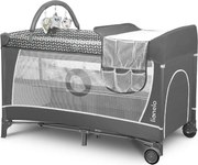 Lionelo - Преносимо бебешко креватче FLOWER, сиво Scandi