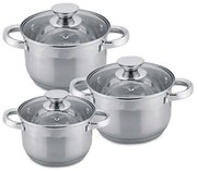 Комплект тенжери HAUS ROLAND, HR-131-1 , 4 броя, с капак, ф16, 18, 20см, инокс, мат