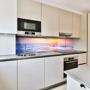 Стъклен арт гръб за кухня - Приливи