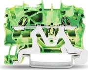 Wago Редова клема ЖЪЛТО/ЗЕЛЕНА 2.5мм2 БЕЗВИНТОВА със заземителна връзка към основата съсерия TOPJOB® S  - 2002-1207