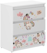 Скрин за детска стая с мотив на дъга и еднорог 76x40x70 cm