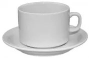 Horecano - Порцеланова чаша за кафе с чинийка 90мл BASICS-(BN-014)
