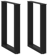 4013176 vidaXL Крака за трапезна маса, U-образни, 2 бр., черни, 50 x (72-73) см, стомана