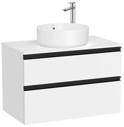 Конзолен шкаф за баня A851501509, с две чекмеджета за умивалник върху плот, 80.5х46х53.7см