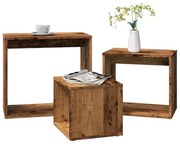 856674 vidaXL Стифиращи маси, 3 бр, старо дърво, инженерно дърво