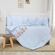 LORELLI Classic Сет от 5 части + голям обиколник за легло 70/140 СИНЬО ВЛАКЧЕ